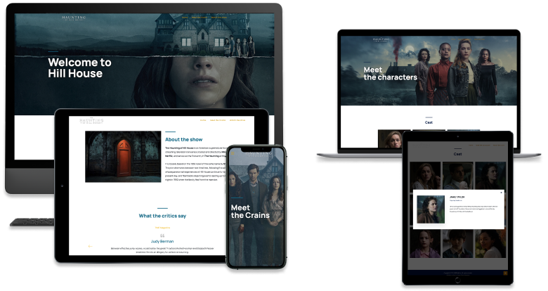 Mini-sites web The Haunting of Hill House et The Haunting of Bly Manor